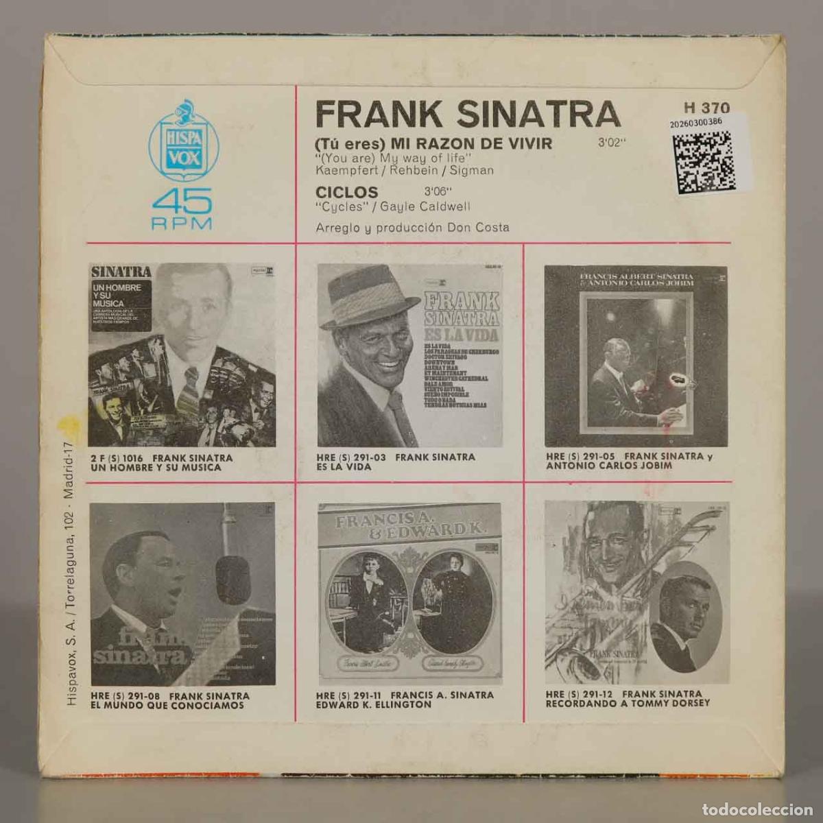 Discos de vinilo: SINGLE. Frank Sinatra - (Tu eres) Mi raz&oacute;n de vivir - Ciclos - Foto 2