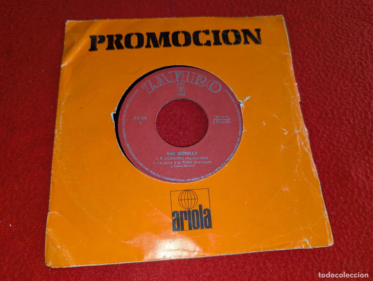 Discos de vinilo: EMI BONILLA El cordobes/La luna y el toro/En silencio/Contigo amor 7'' EP 1964 Zafiro