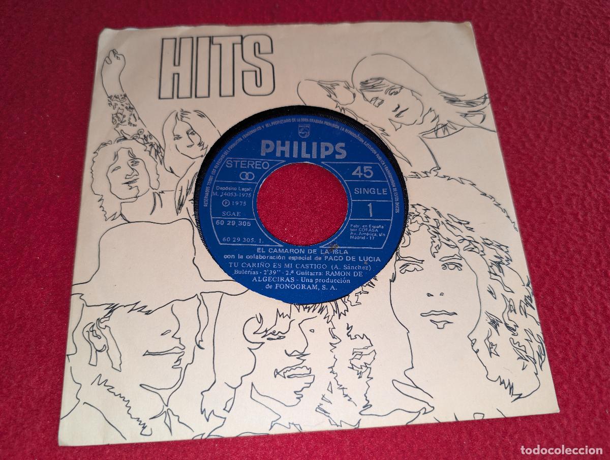 Discos de vinilo: CAMARON DE LA ISLA &PACO LUCIA Tu cari&ntilde;o es mi castigo/No naqueres mas de mi 7'' SINGLE 1975 RARO