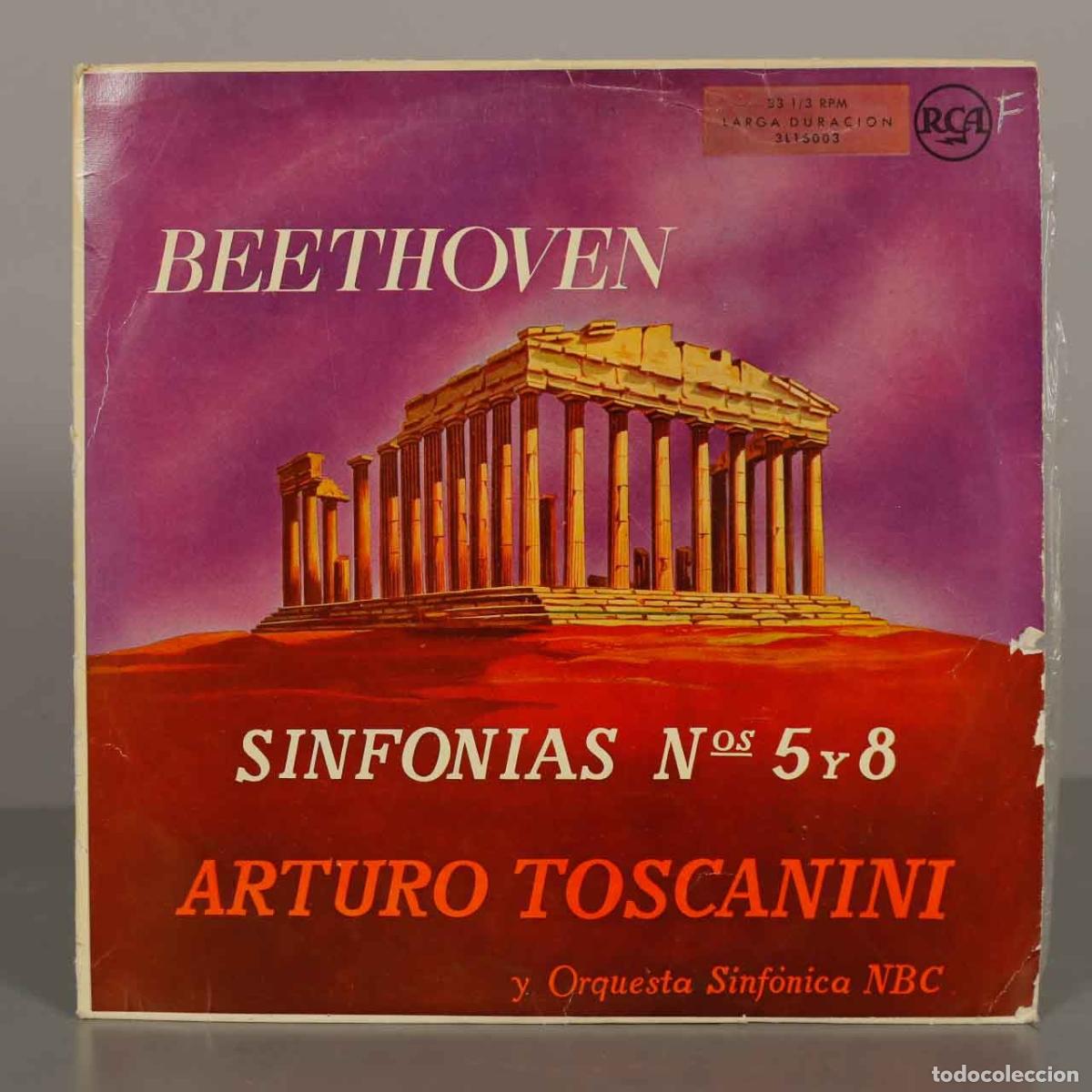 Discos de vinilo: LP. Beethoven: Sinfon&iacute;as Nos. 5 y 8 - Arturo Toscanini, Orquesta Sinf&oacute;nica NBC