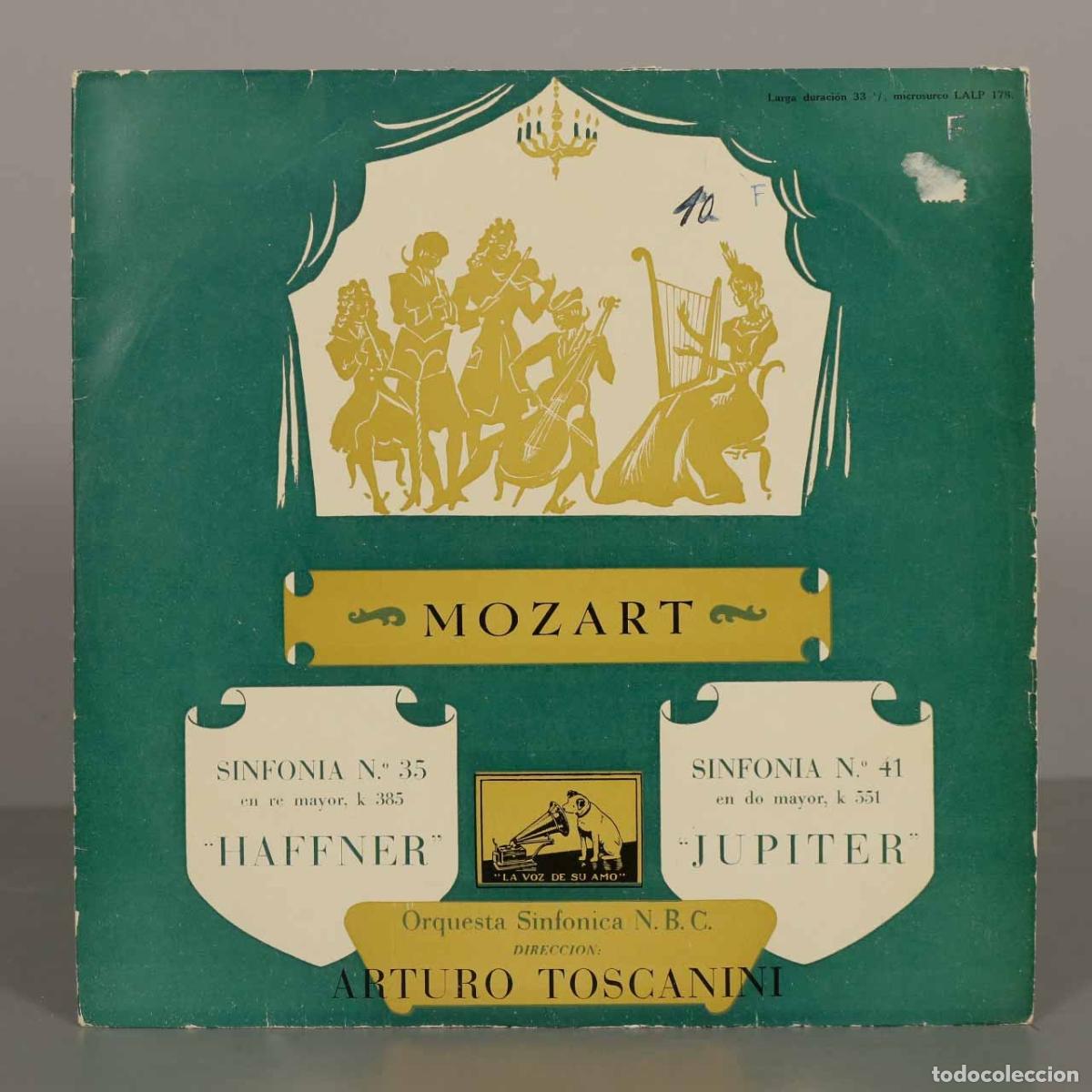 Discos de vinilo: LP. Mozart - Sinfon&iacute;a n.&ordm; 35 Haffner, Sinfon&iacute;a n.&ordm; 41 Jupiter - Orquesta Sinf&oacute;nica NBC, Toscanini