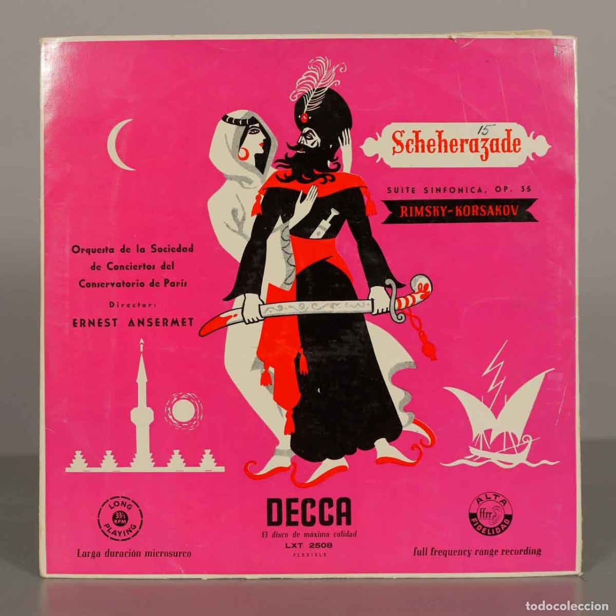 Discos de vinilo: LP. Rimsky-Korsakov: Scheherazade, Suite Sinfonica, Op. 35 - Orquesta de la Sociedad de Conciertos