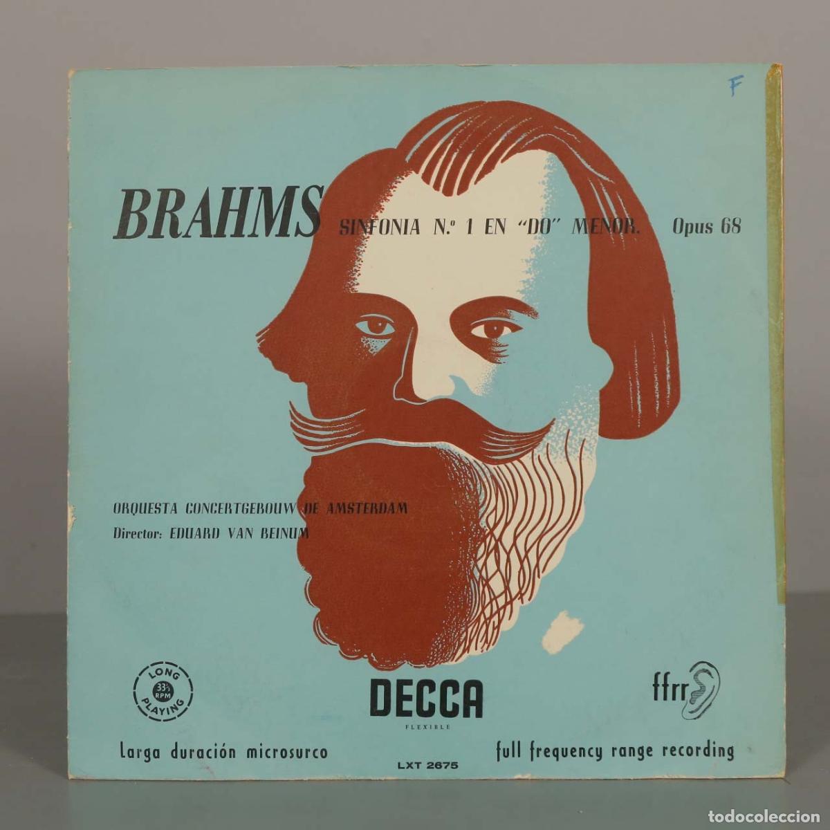 Discos de vinilo: LP. Brahms Sinfon&iacute;a n&ordm; 1 en Do menor Op. 68 - Eduard Van Beinum, Orquesta Concertgebouw de &Aacute;msterda