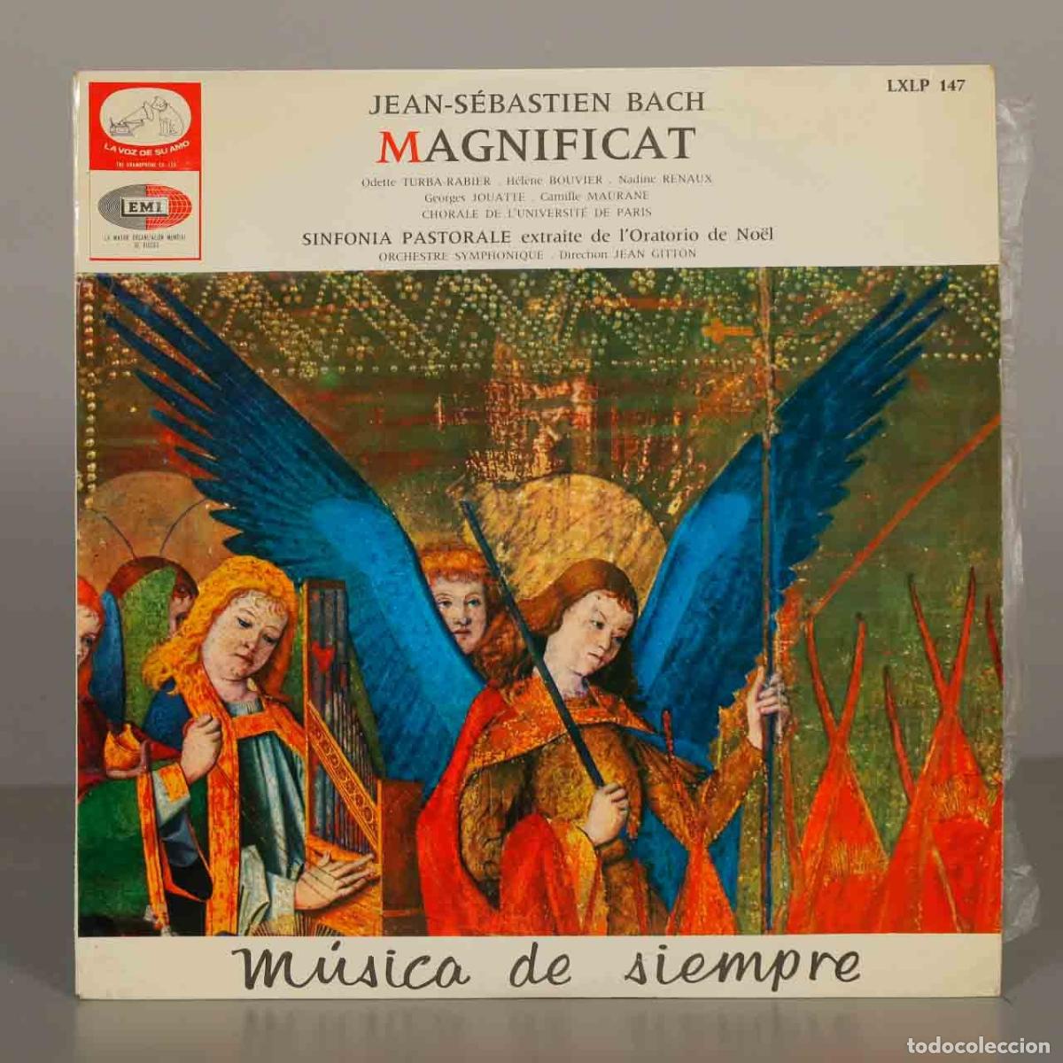 Discos de vinilo: LP. Magnificat - Sinfonia Pastorale - Johann Sebastian Bach - Jean Gitton, Chorale de l&acute;Universit&eacute;