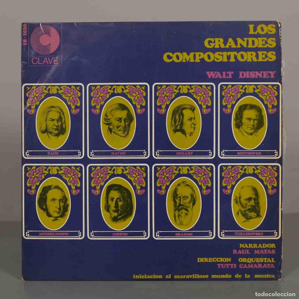 Discos de vinilo: LP. Los Grandes Compositores: Iniciaci&oacute;n al maravilloso mundo de la m&uacute;sica - Walt Disney - Ra&uacute;l Mat