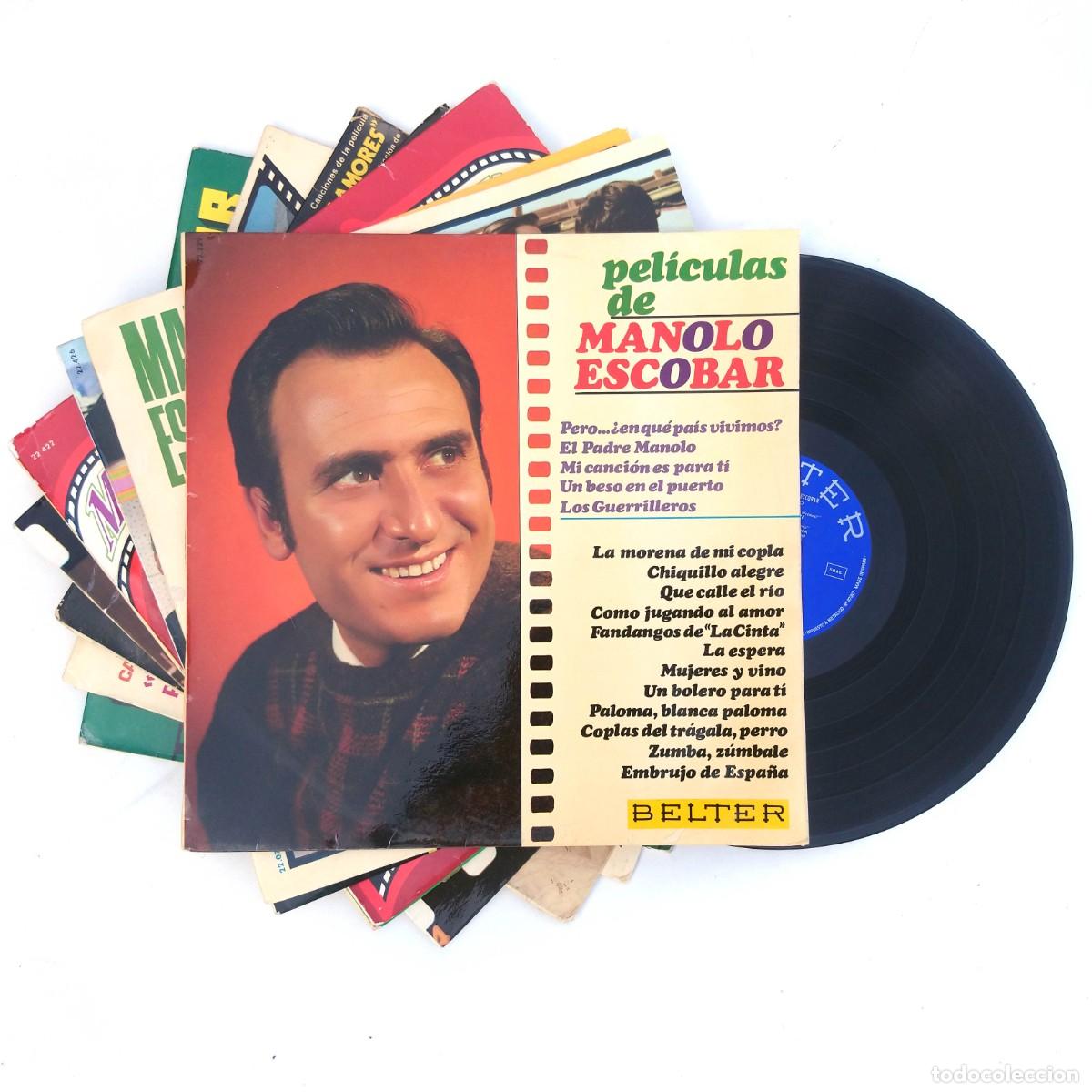 Disques de vinyle: MANOLO ESCOBAR Pel&iacute;culas Lote 7 LP Canciones de Entre Dos Amores Me Has Hecho Perder el Juicio