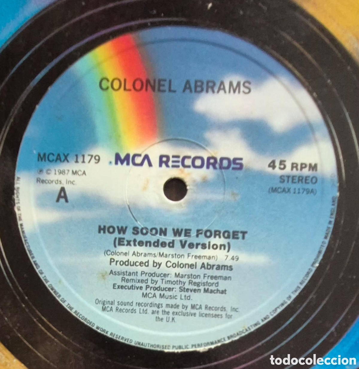 Discos de vinilo: MAXI - COLONEL ABRAMS - HOW SOON WE FORGET - 1987 INGLATERRA - Foto 2