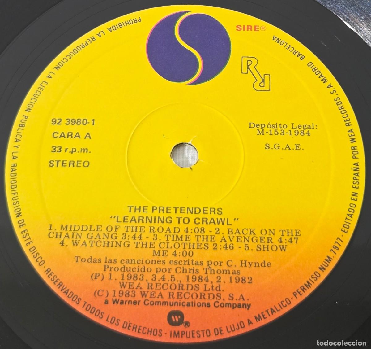Discos de vinilo: LP Vinilo The Pretenders, Learning To Crawl - Foto 6