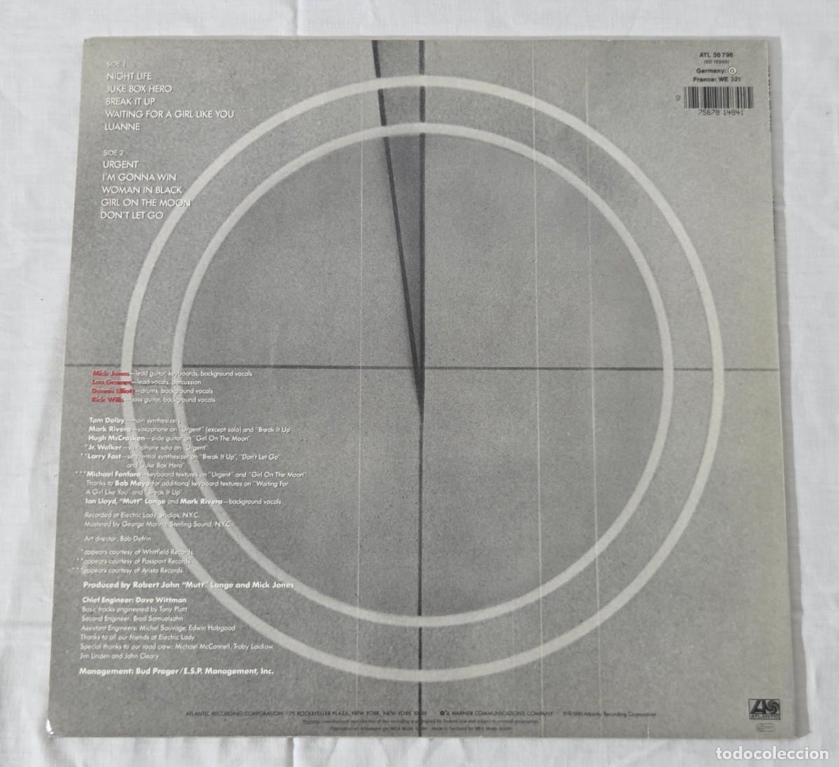 Discos de vinilo: LP Vinilo Foreigner, 4, 1981 - Foto 3