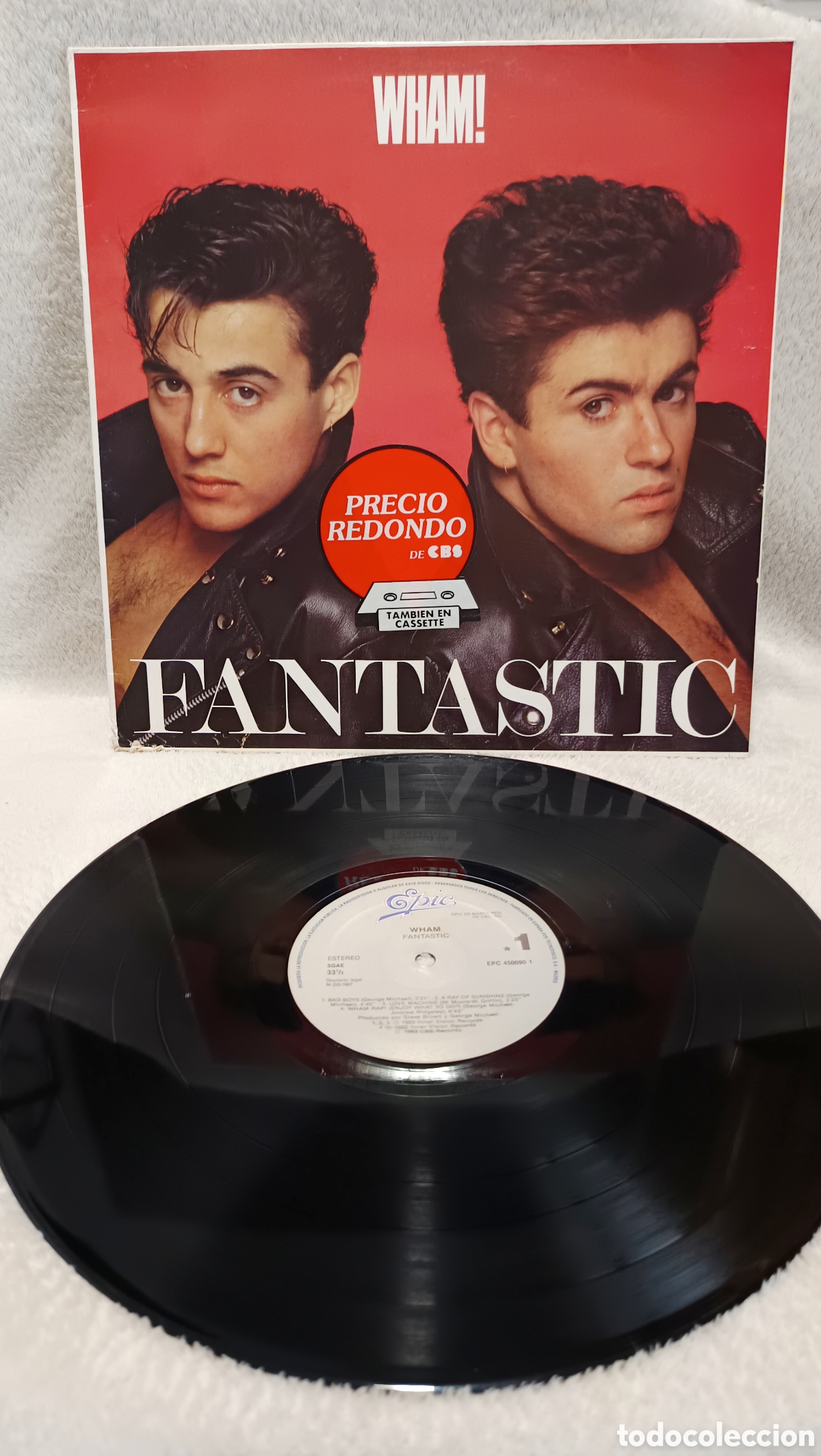 Discos de vinilo: Wham! - Fantastic - LP Vinilo Edici&oacute;n Espa&ntilde;ola 1987 Epic - NM/NM - Impecable