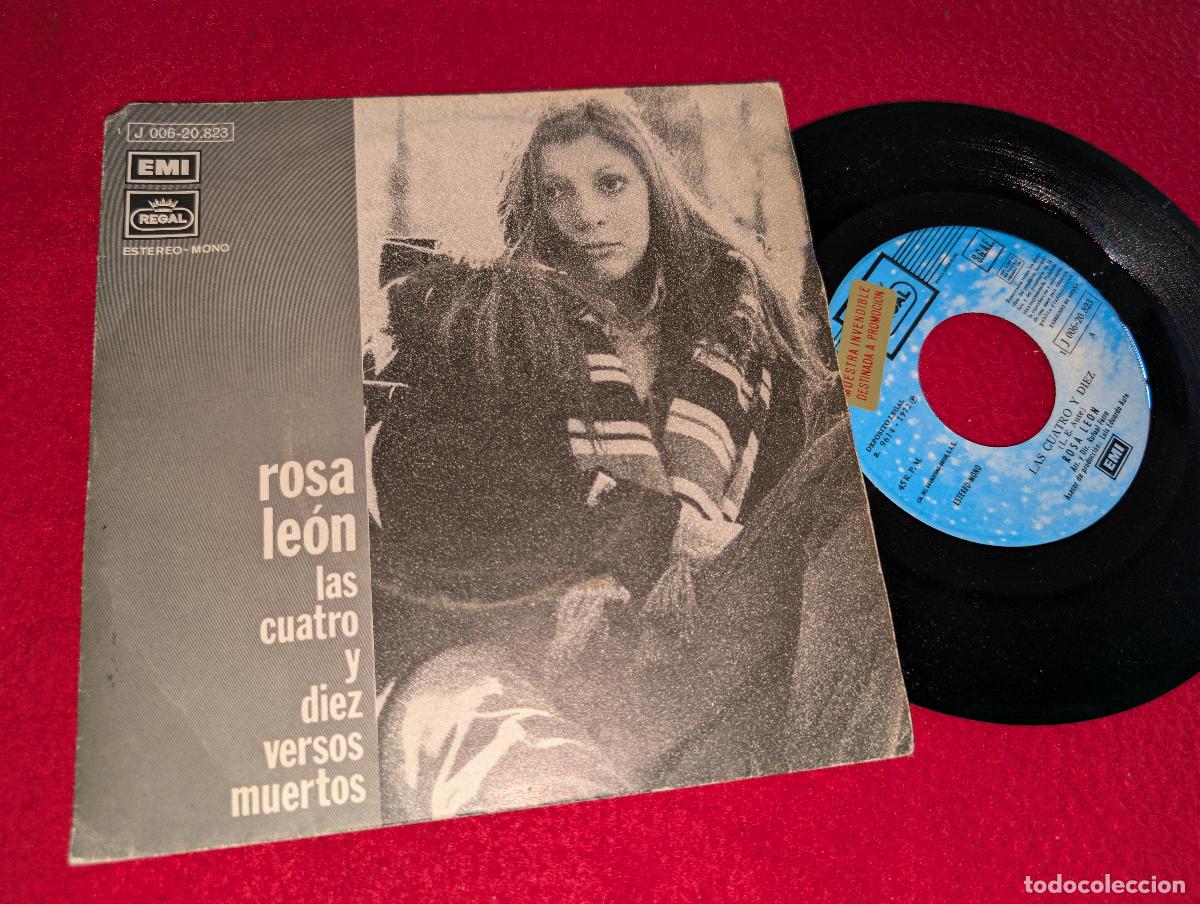 Discos de vinilo: ROSA LEON Las cuatro y diez/Versos muertos 7'' SINGLE 1972 EMI Regal PROMO