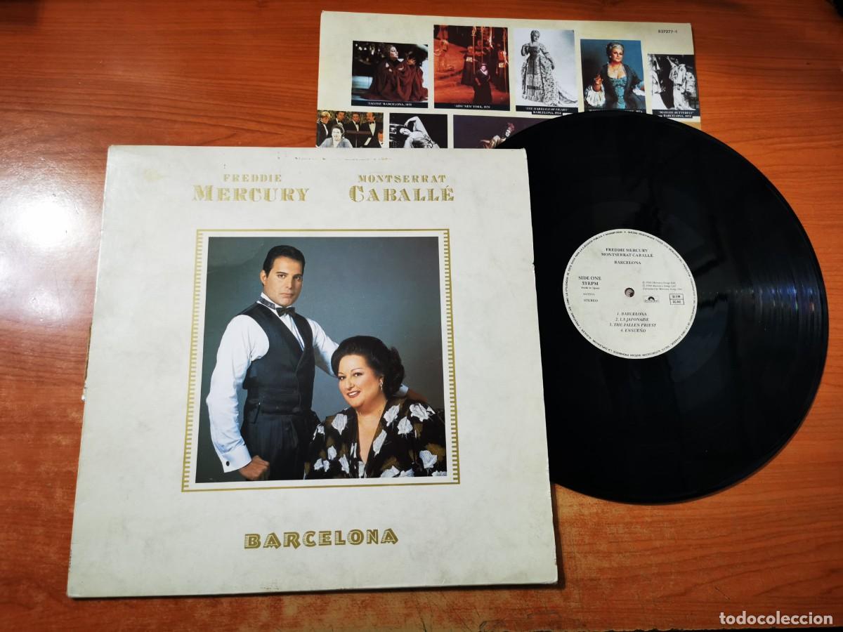 Discos de vinilo: FREDDIE MERCURY MONTSERRAT CABALLE Barcelona LP VINILO 1988 ESPA&Ntilde;A ENCARTE QUEEN CONTIENE 8 TEMAS