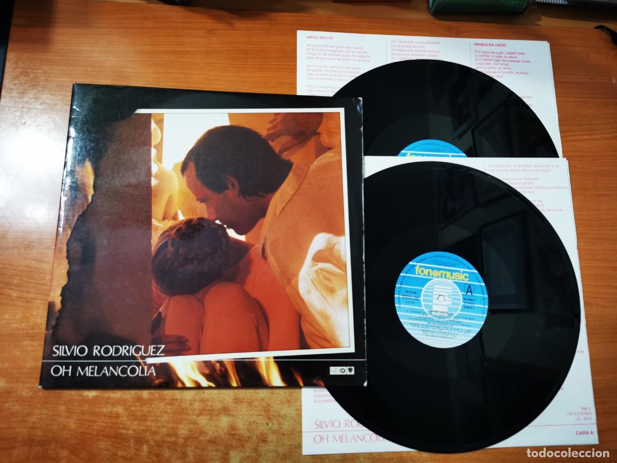 Discos de vinilo: SILVIO RODRIGUEZ Oh melancolia 2 LP VINILO DEL A&Ntilde;O 1988 ESPA&Ntilde;A CON ENCARTE CONTIENE 17 TEMAS