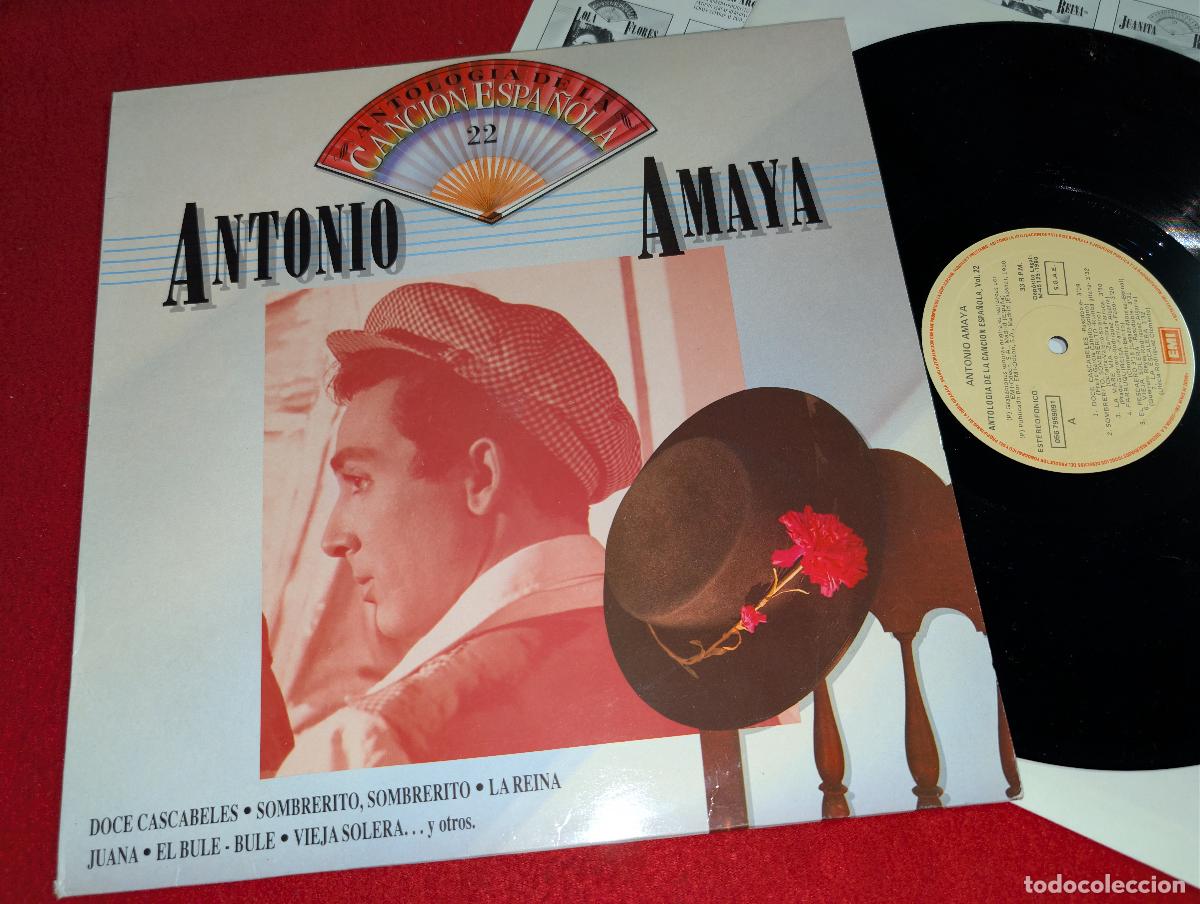 Discos de vinilo: ANTONIO AMAYA Antologia de la cancion espa&ntilde;ola Vol.22 LP 1990 EMI VINILO