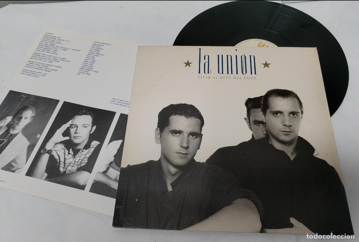 Discos de vinilo: LA UNION - VIVIR AL ESTE DEL EDEN..LP CON LETRAS DE WEA - 1&ordf; EDICION ESPA&Ntilde;OLA DE 1988 - BUEN ESTADO