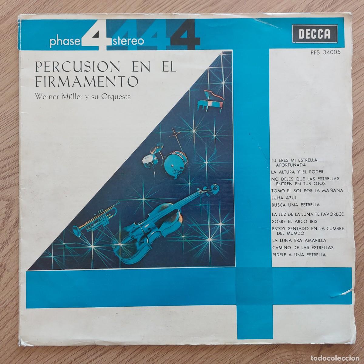 Discos de vinilo: LP - WERNER MULLER Y ORQUESTA - PERCUSI&Oacute;N EN EL FIRMAMENTO - SOLO PORTADA SIN VINILO - PORTADA DOBLE