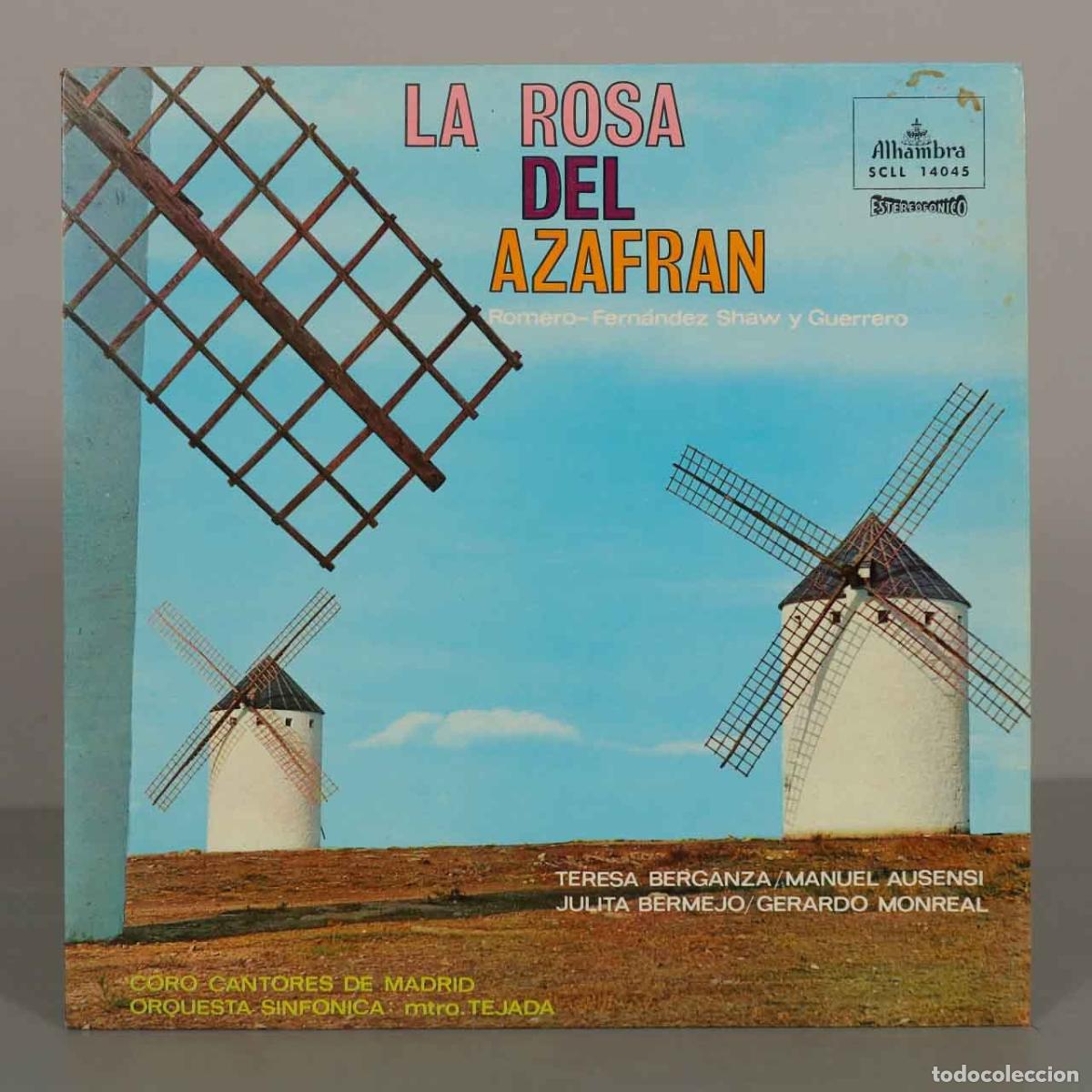 Discos de vinilo: LP. La Rosa del Azafr&aacute;n - Romero, Fern&aacute;ndez-Shaw, Guerrero, Teresa Berganza, Manuel Ausensi, Julita
