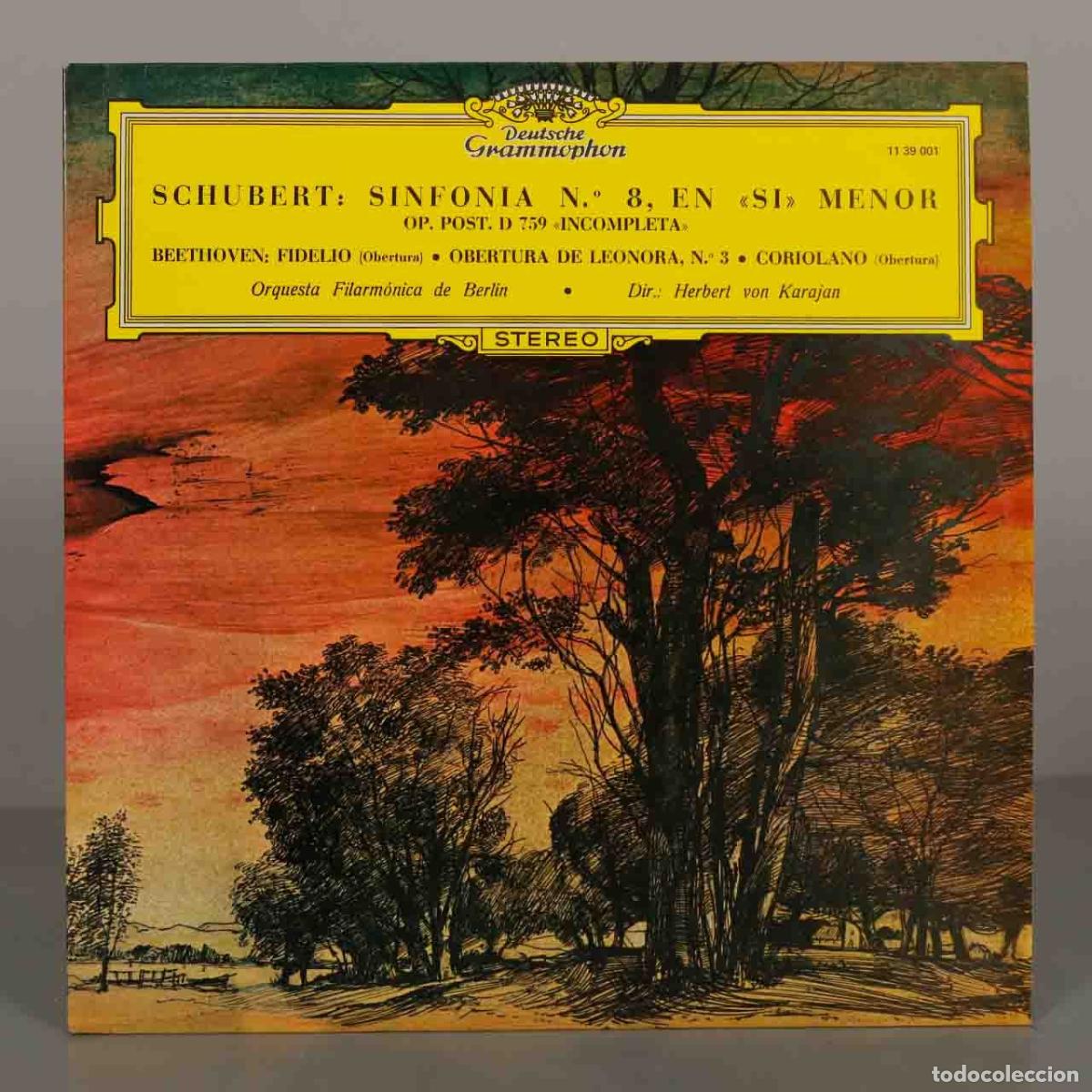 Discos de vinilo: LP. Schubert: Sinfon&iacute;a N.&ordm; 8 Incompleta - Beethoven: Oberturas - Orquesta Filarm&oacute;nica de Berl&iacute;n, He
