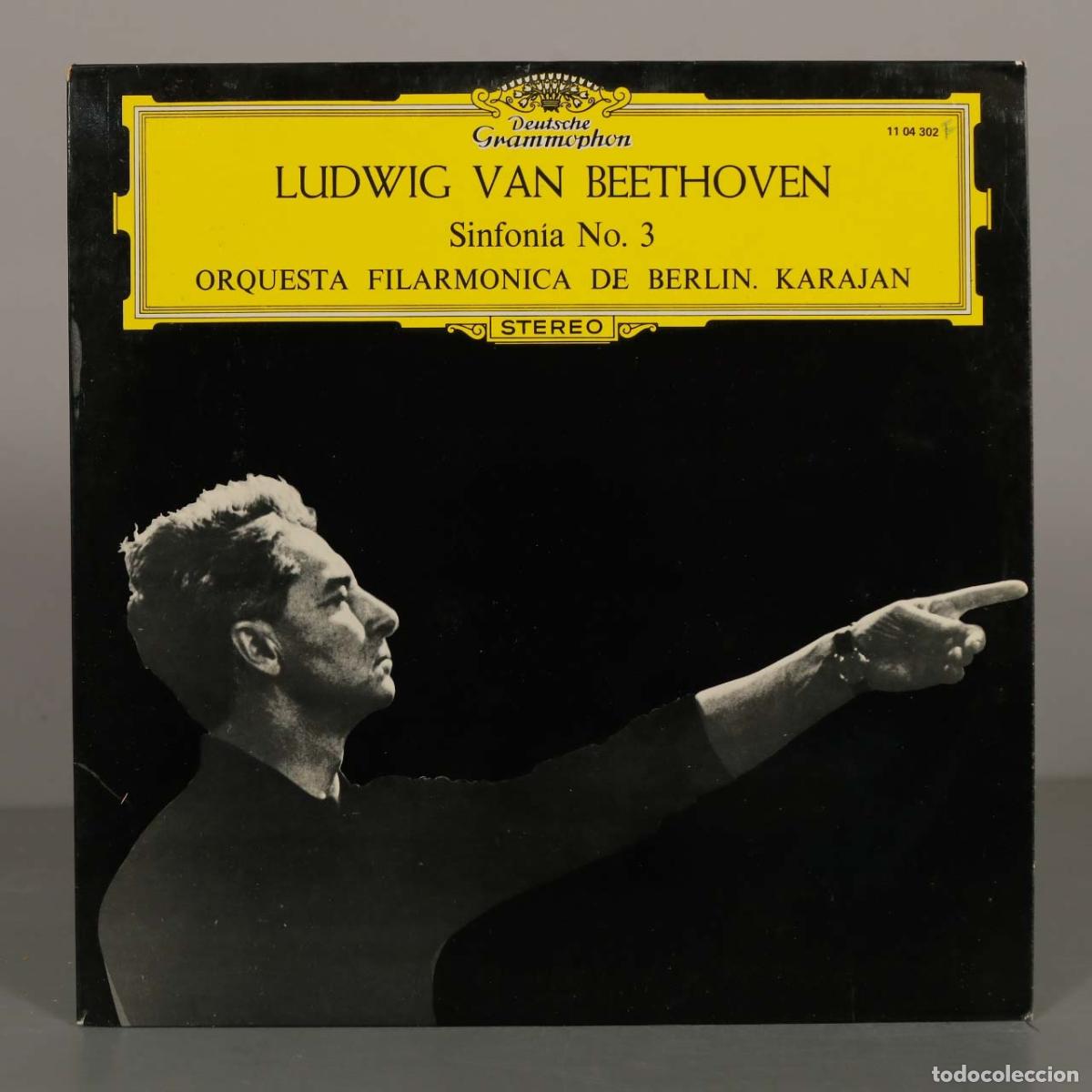 Discos de vinilo: LP. Ludwig van Beethoven - Sinfon&iacute;a No. 3 - Orquesta Filarm&oacute;nica de Berl&iacute;n, Herbert von Karajan - D
