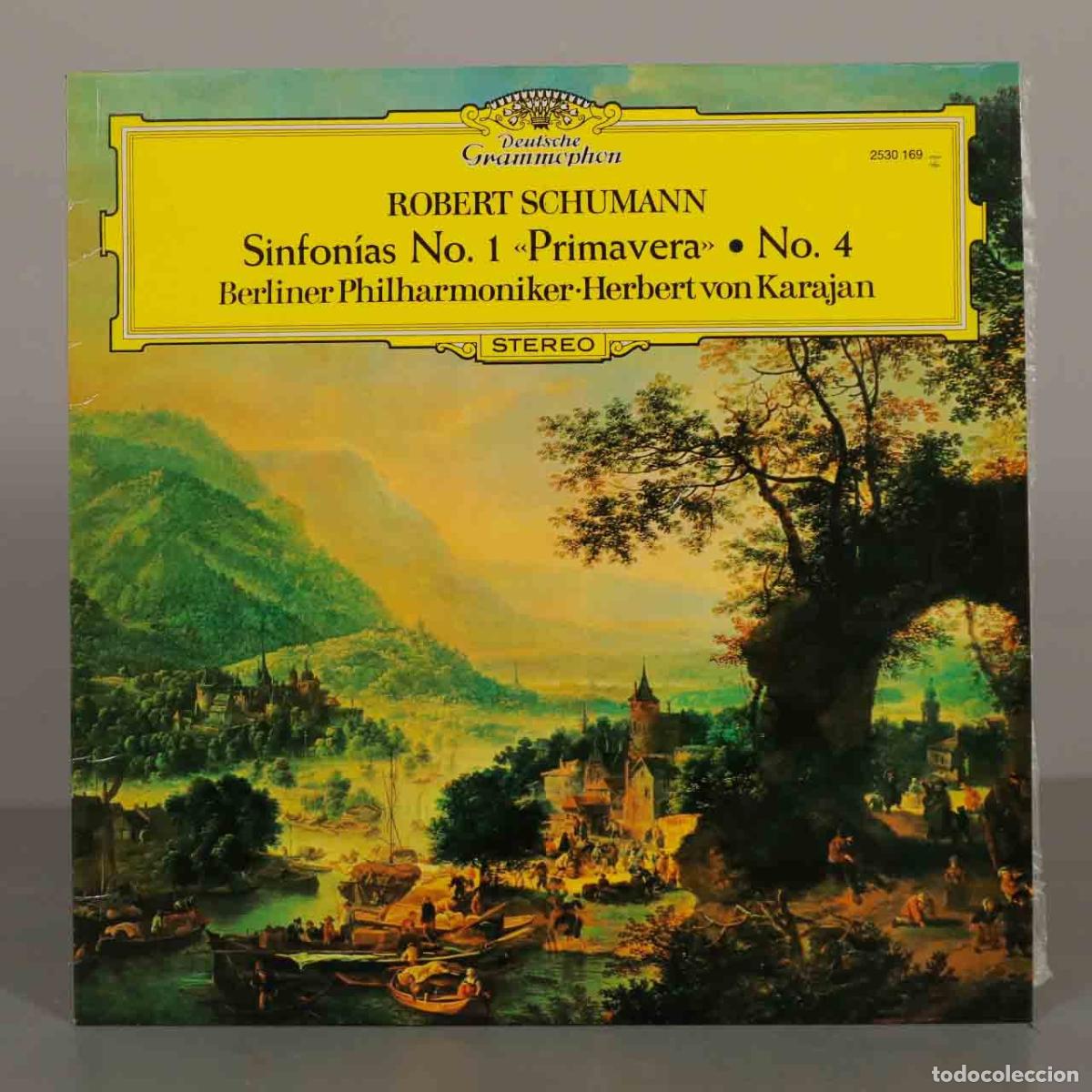 Discos de vinilo: LP. Robert Schumann - Sinfon&iacute;as No. 1 Primavera y No. 4 - Berliner Philharmoniker, KARAJAN