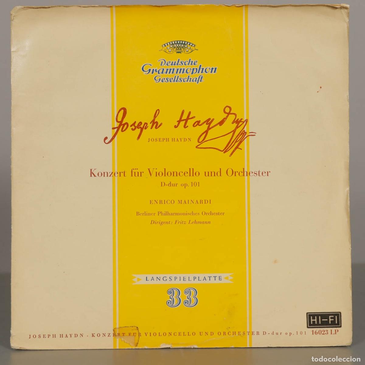 Discos de vinilo: LP. Joseph Haydn - Konzert f&uuml;r Violoncello und Orchester D-dur op. 101 - Enrico Mainardi, Berliner