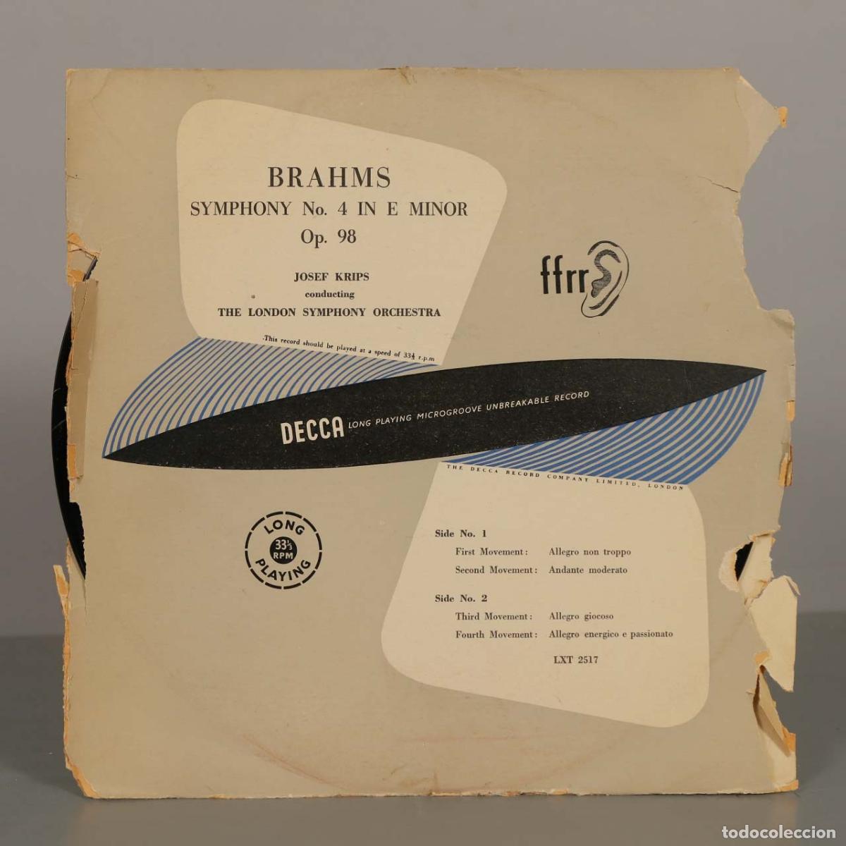 Discos de vinilo: LP. Brahms - Symphony No. 4 In E Minor, Op. 98 - Josef Krips, The London Symphony Orchestra