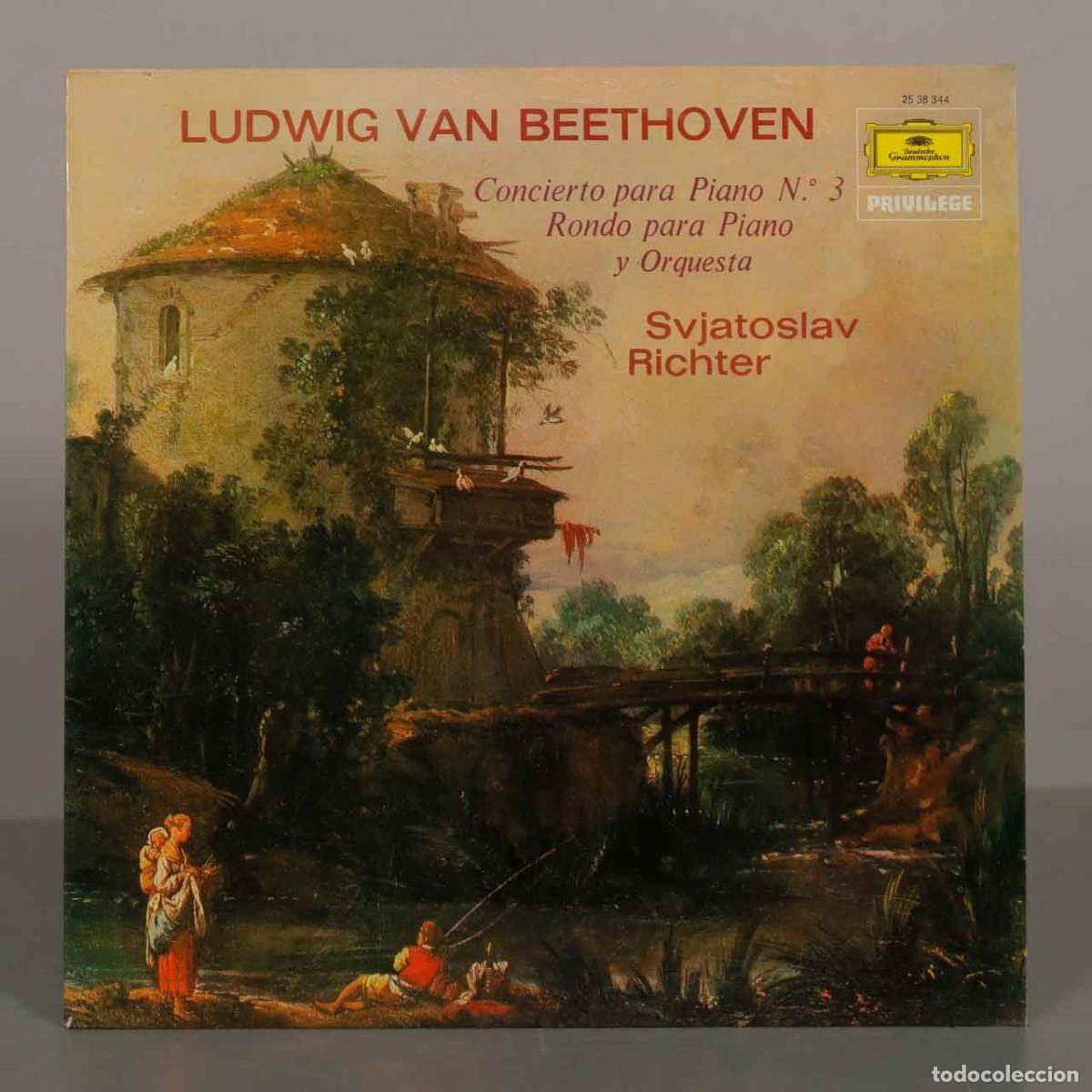 Discos de vinilo: LP. Concierto para Piano N.&ordm; 3, Rondo para Piano y Orquesta - Ludwig van Beethoven - Sviatoslav Ric