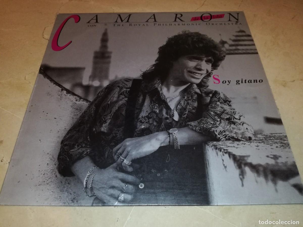 Discos de vinilo: CAMARON DE LA ISLA CON THE ROYAL PHILHARMONIC ORCHESTRA-SOY GITANO-CONTIENE ENCARTE-ORIGINAL 1989