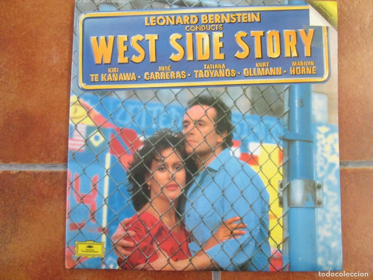 Discos de vinilo: LEONARD BERNSTEIN - Conducts West Side Story. Doble LP, ed espa&ntilde;ola 12&rdquo; 1985. Libreto. impecable NM