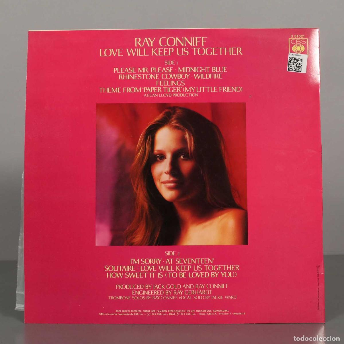 Discos de vinilo: LP. Love Will Keep Us Together - Ray Conniff, Jackie Ward - Foto 2