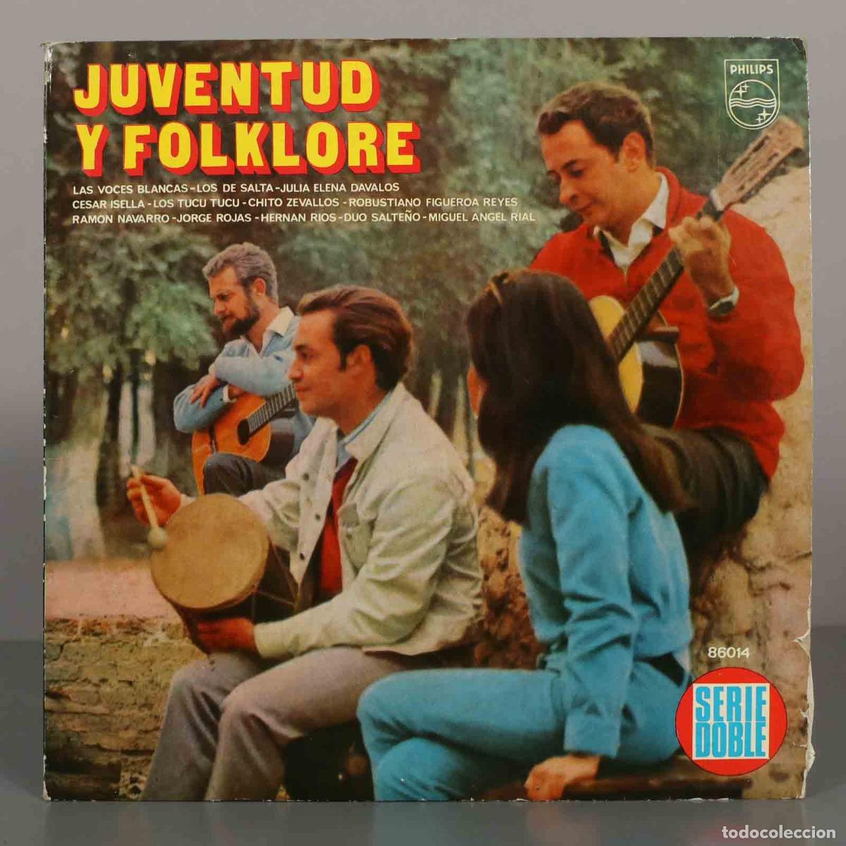 Discos de vinilo: LP. Juventud y Folklore - Las Voces Blancas, Los de Salta, Julia Elena D&aacute;valos, C&eacute;sar Isella, Los T