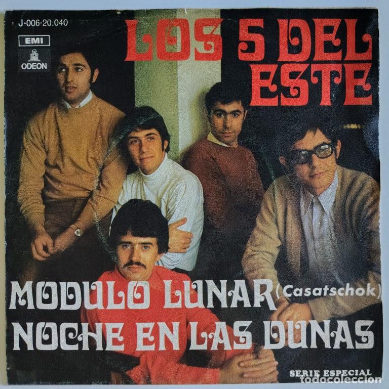 Discos de vinilo: Los 5 del Este. M&oacute;dulo lunar (Casatschok)/ Noche en las dunas. Emi-Odeon, Spain 1969 promocional