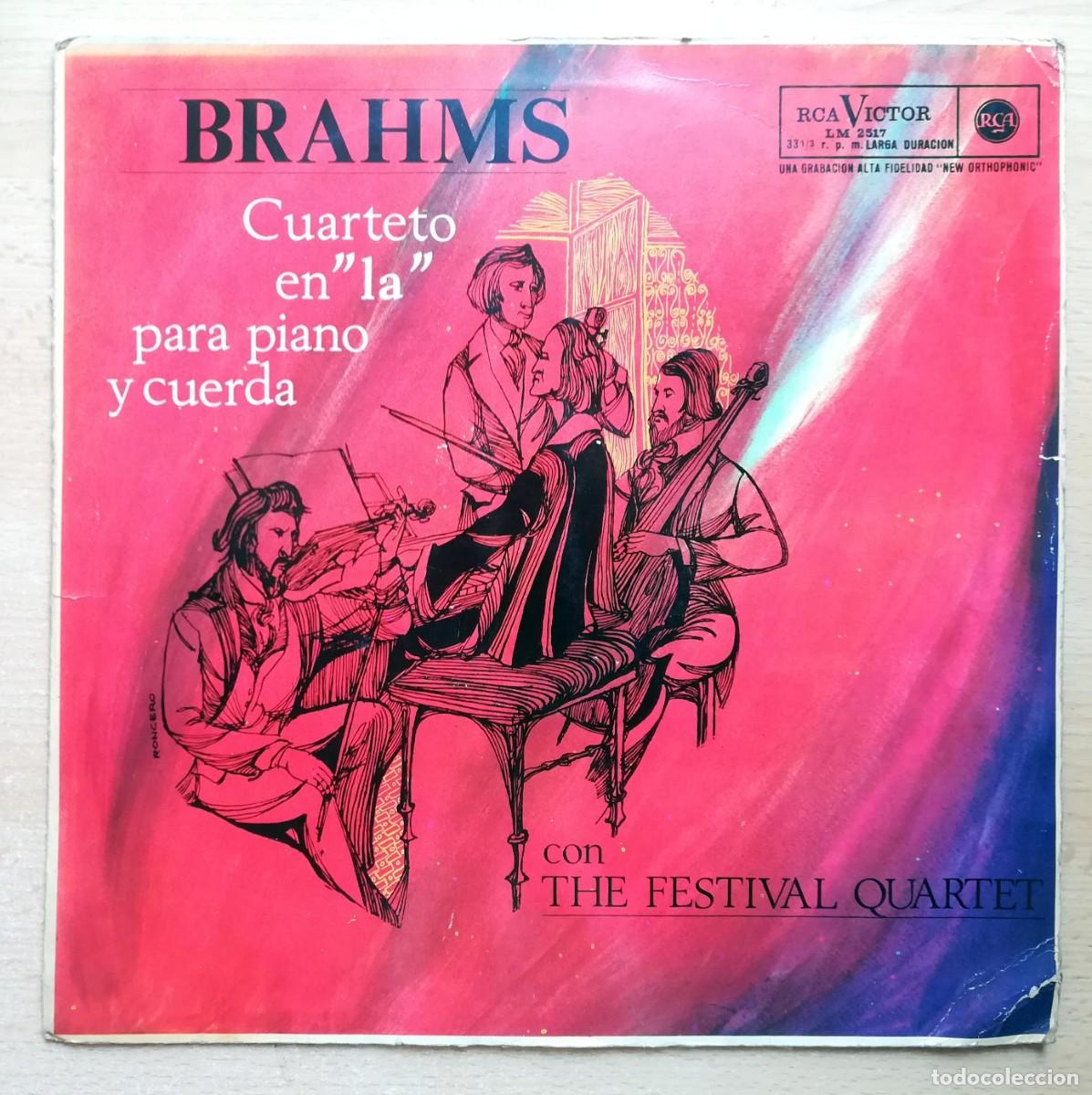 Discos de vinilo: LP Brahms. Cuarteto en La para piano y cuerda. The Festival Quartet
