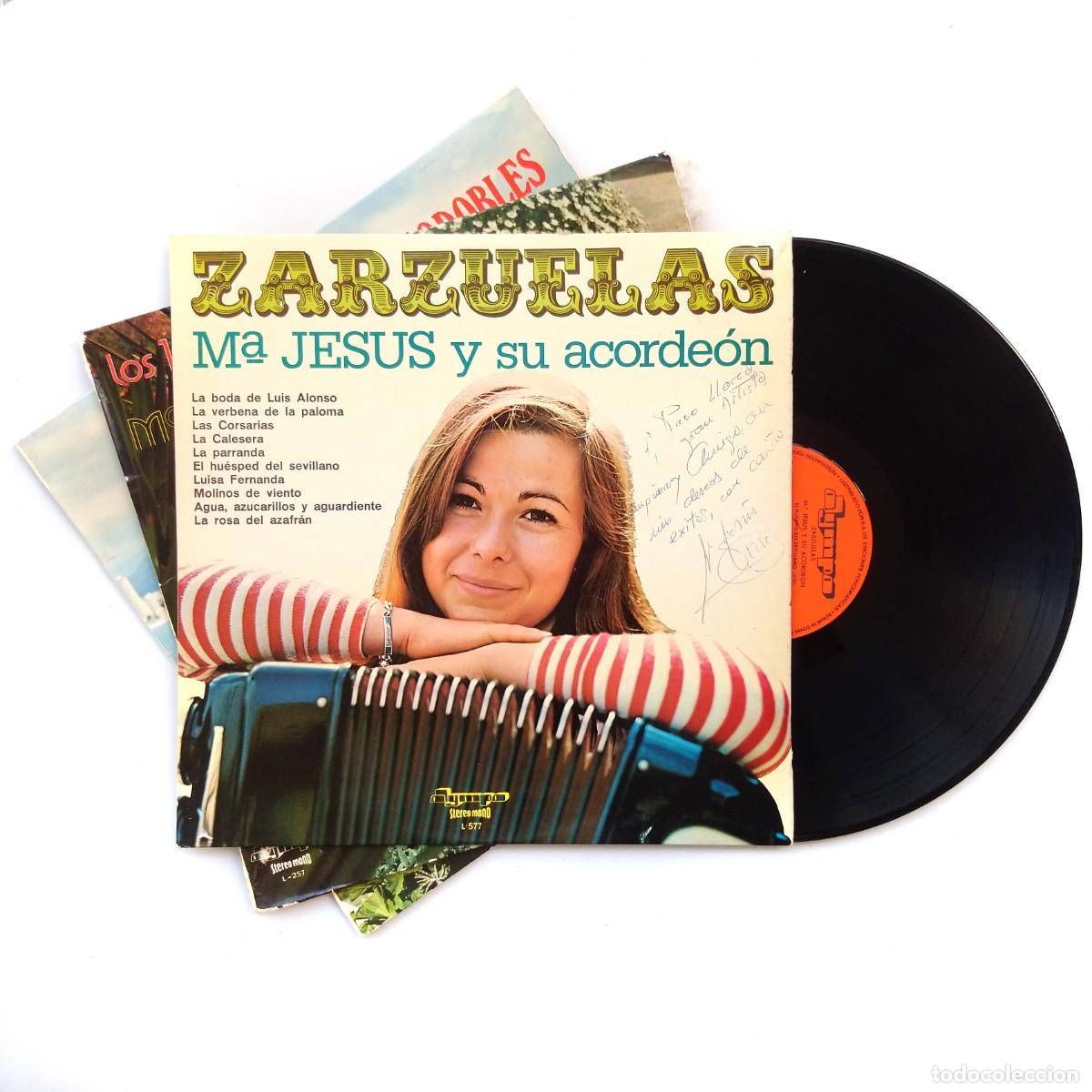 Discos de vinilo: MARIA JESUS Y SU ACORDEON Lote 5 LP FiRMADO Paco Llorca Benidorm Zarzuelas El Baile de los Pajaritos