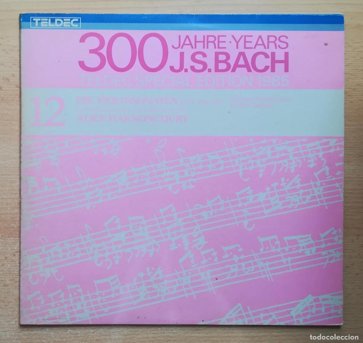 Discos de vinilo: 2LP 30 a&ntilde;os de J.S. Bach. Teledec Special Edition 1985. Portada abierta.