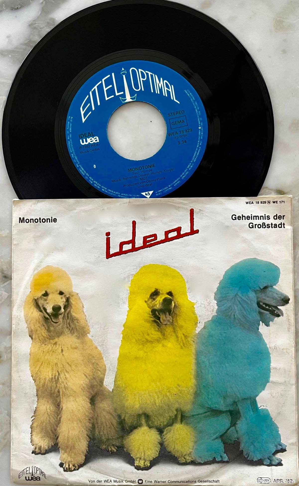 Discos de vinilo: IDEAL. MONOTONIE. SINGLE ORIGINAL ALEMANIA 1984