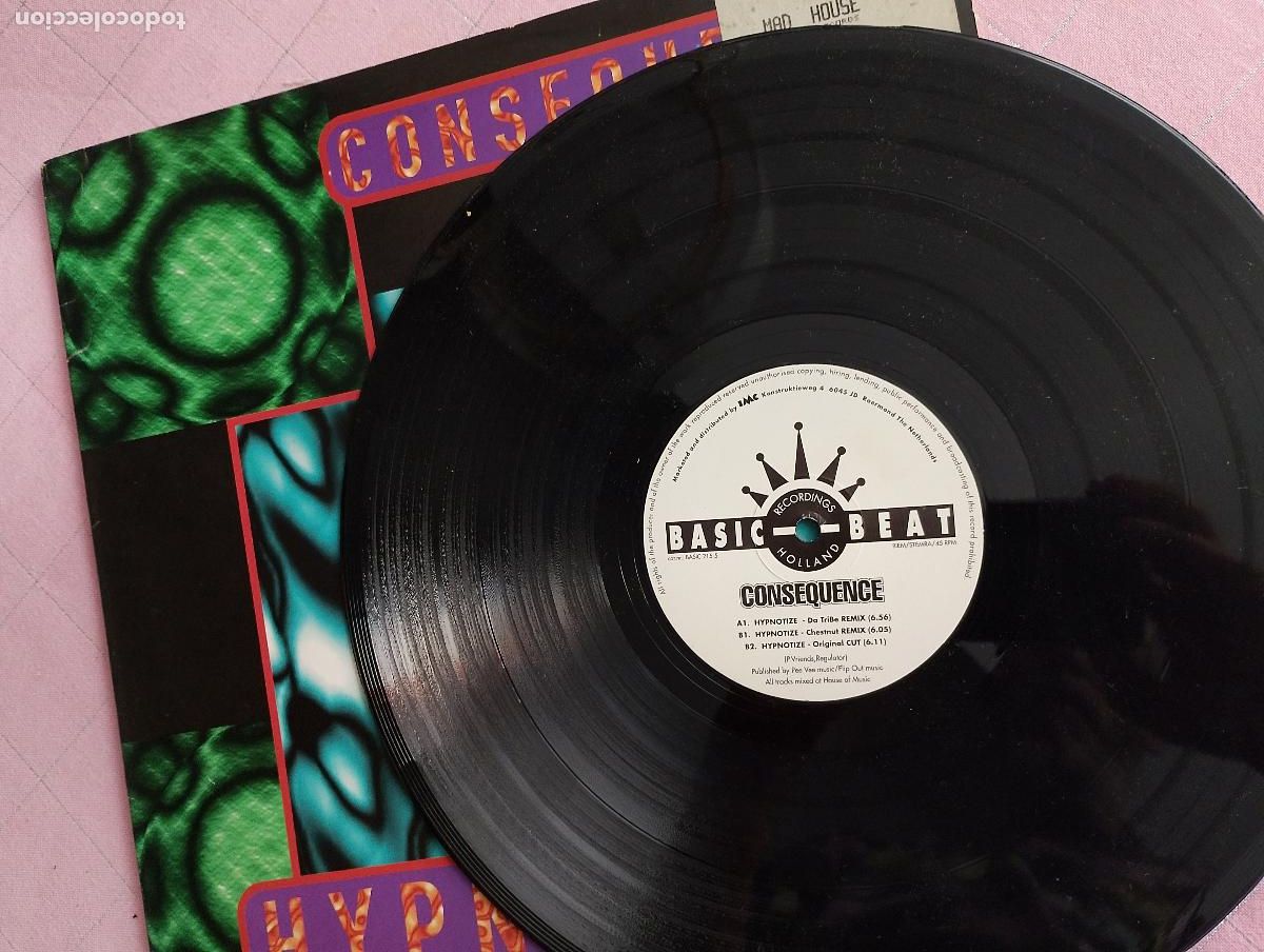 Discos de vinilo: Consequence &lrm;&ndash; Hypnotize 1993 Electronic House - Foto 2