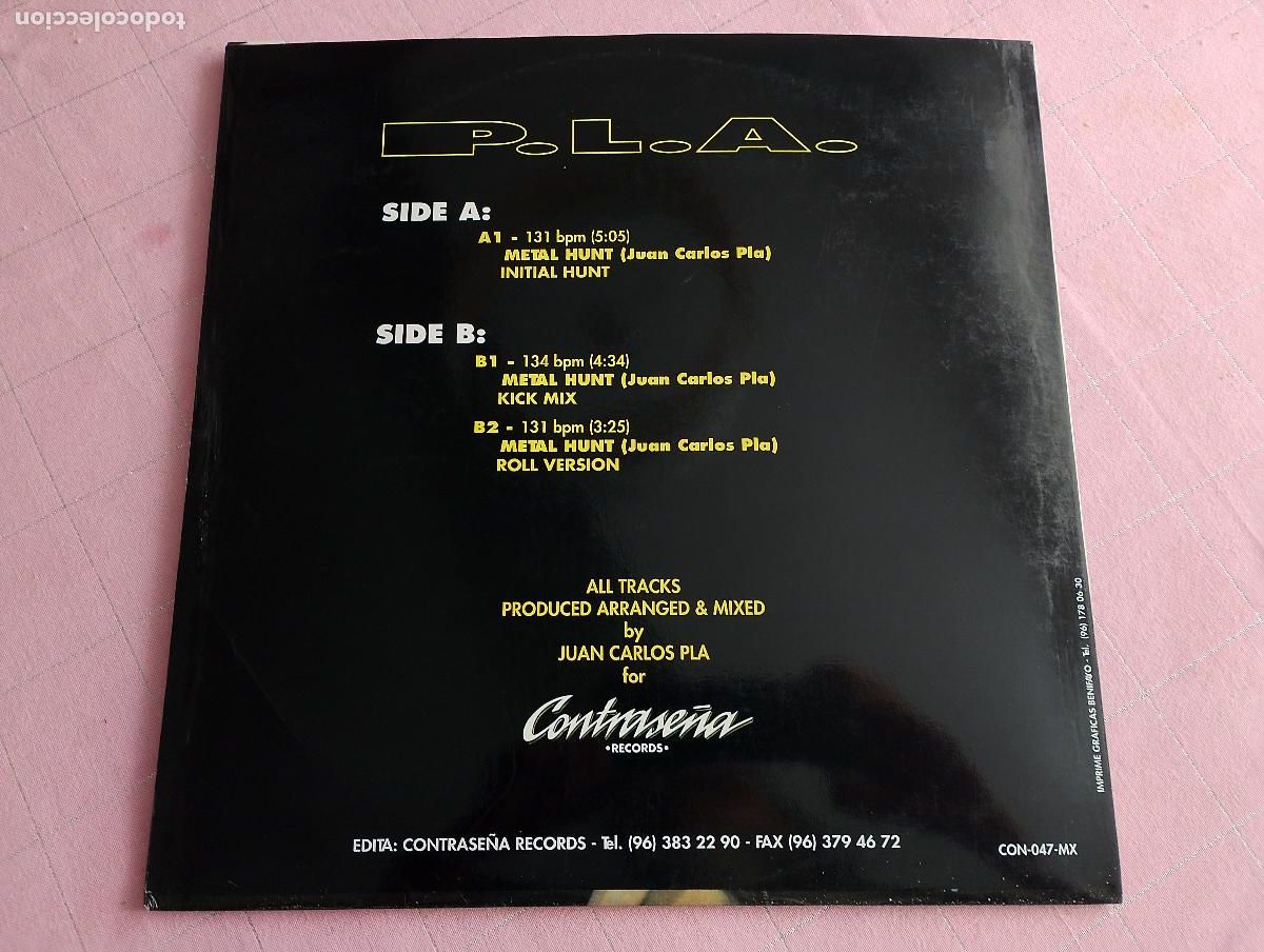 Discos de vinilo: P.L.A. &lrm;&ndash; Metal Hunt Spain 1993 Electronic Techno - Foto 4