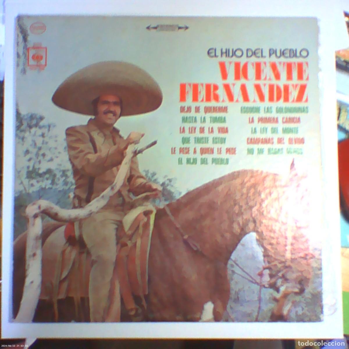Discos de vinilo: lp el hijo del pueblo vicente fern&aacute;ndez. cbs 1975 m&eacute;xico (seminuevo)