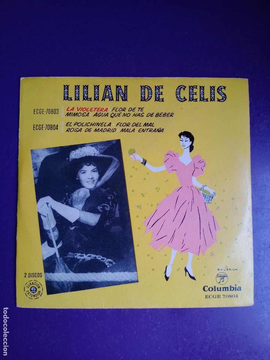 Discos de vinilo: LILIAN DE CELIS EP COLUMBIA 195? - LA VIOLETERA +3 - CUPLE CHARLESTON -