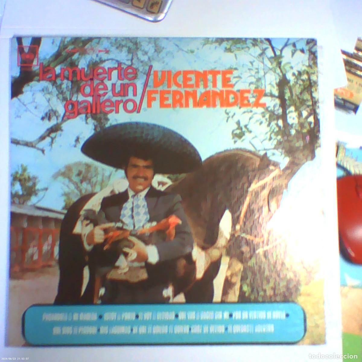 Discos de vinilo: lp vicente fern&aacute;ndez. la muerte de un gallero. cbs 1977 m&eacute;xico (seminuevo)