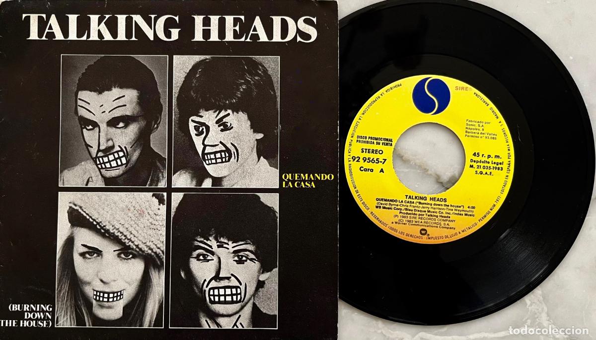Discos de vinilo: TALKING HEADS. QUEMANDO LA CASA. BURNING DOWN THE HOUSE. SINGLE ESPA&Ntilde;A PROMOCIONAL 1983