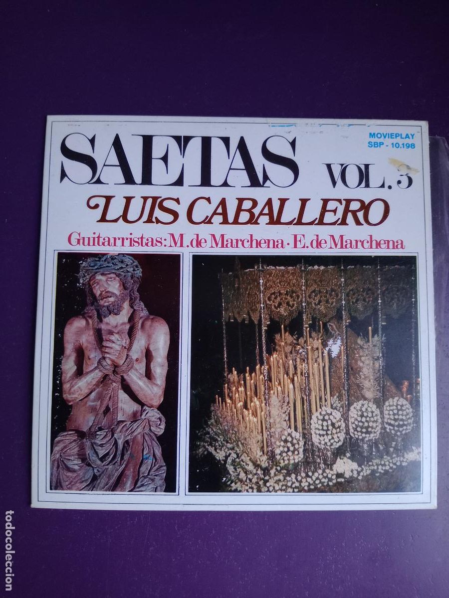 Discos de vinilo: LUIS CABALLERO - SAETAS - EP MOVIEPLAY 1971 - A TI JUDAS TE ENTREGO +3 - FLAMENCO - MELCHOR MARCHENA