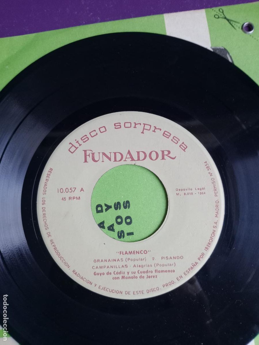 Discos de vinilo: GOYO DE CADIZ + MANOLO DE JEREZ - EP FUNDADOR 1964 - GRANAINAS, FANDANGOS, SERRANA, FLAMENCO