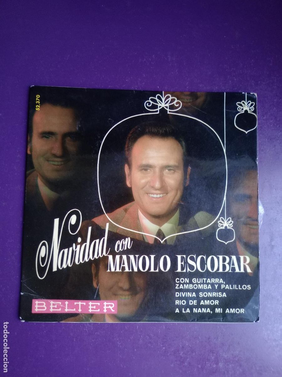 Discos de vinilo: MANOLO ESCOBAR - EP BELTER 1970 - DIVINA SONRISA +3 - NAVIDAD - CANCION ESPA&Ntilde;OLA - COPLA POP