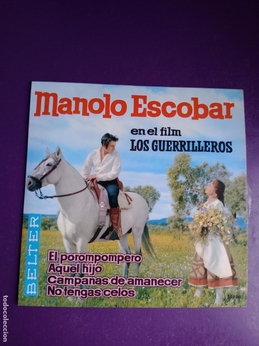 Vinyl records: MANOLO ESCOBAR EP BELTER 1962 - el porompompero +3 - CANCION ESPA&Ntilde;OLA - COPLA FLAMENCO