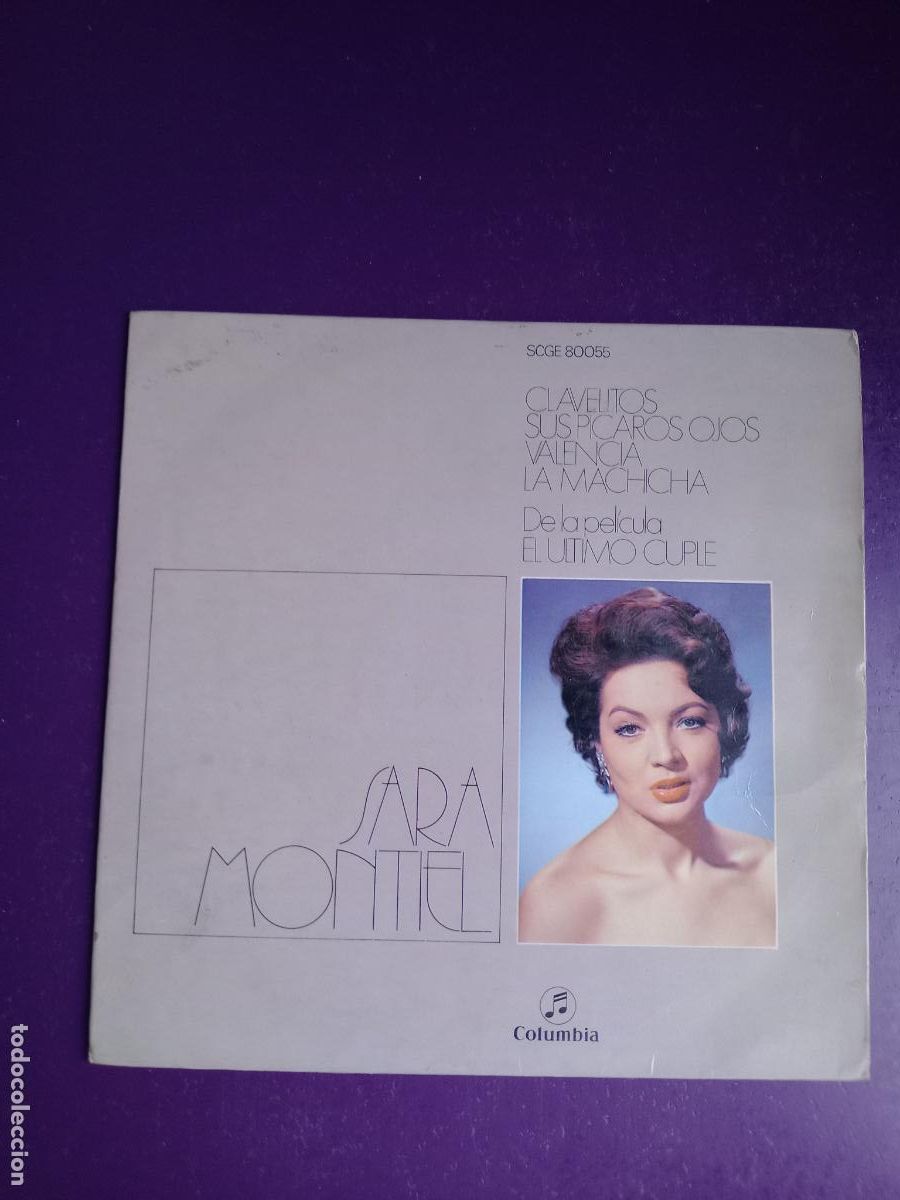 Discos de vinilo: Sarita Sara Montiel &lrm;&ndash; BSO EL ULTIMO CUPLE - EP HISPAVOX 1962 - CLAVELITOS +3 - POCO USO