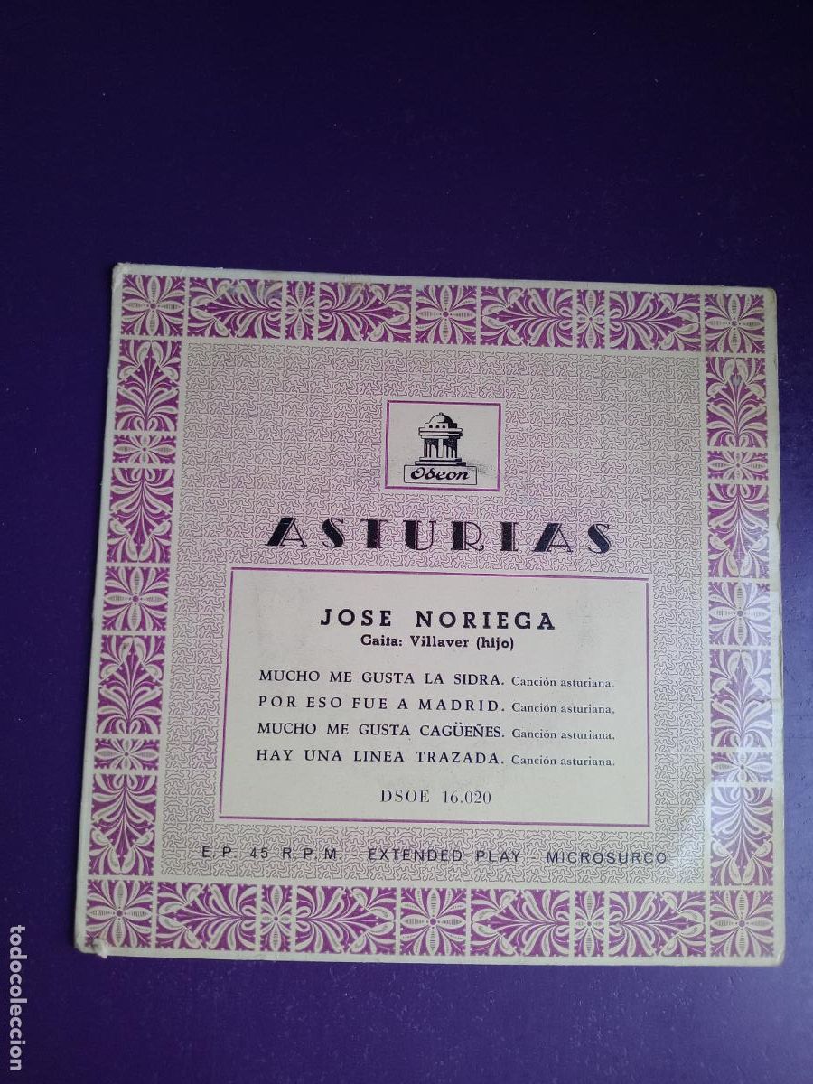 Discos de vinilo: JOSE NORIEGA - EP EMI ODEON 195? - MUCHO ME GUSTA LA SIDRA +3 - ASTURIAS FOLK