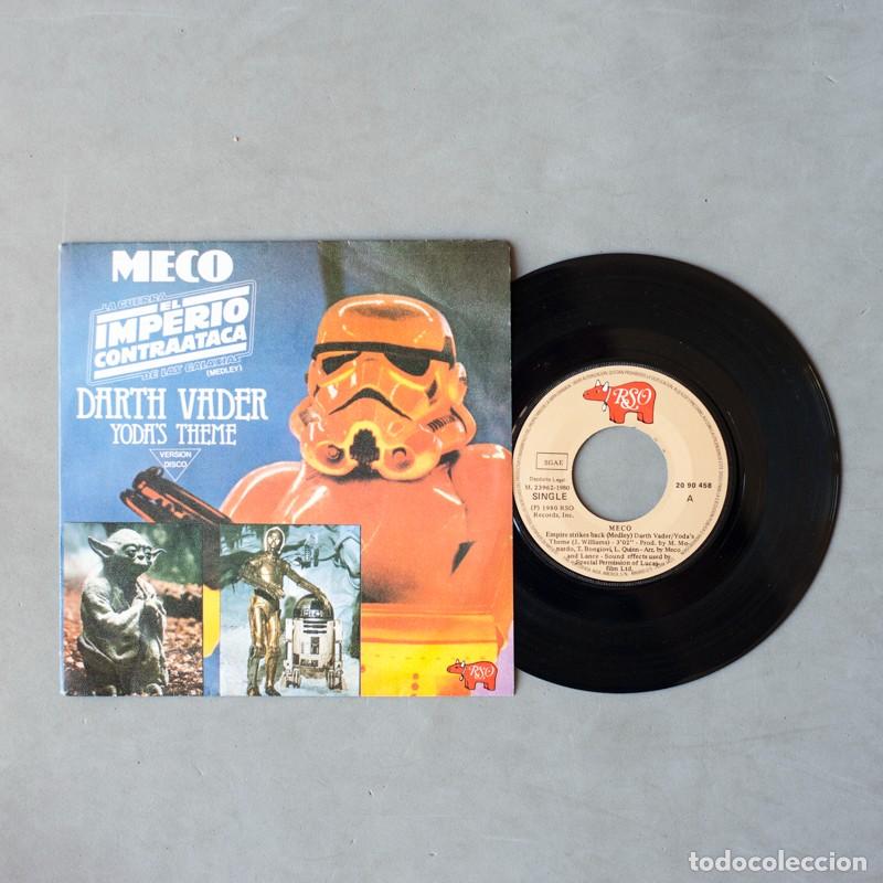 Discos de vinilo: 1980 Star Wars El Imperio Contraataca - Disco Vinilo Single Meco 45rpm M&uacute;sica BSO vintage
