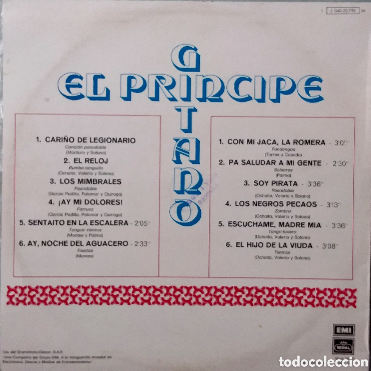 Discos de vinilo: EL PR&Iacute;NCIPE GITANO//EL PR&Iacute;NCIPE GITANO//1971//EMI REGAL - Foto 2